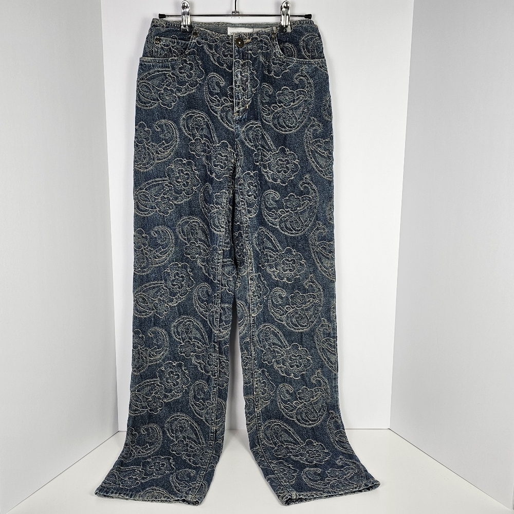 Liz Claiborne Lizwear Jeans Women’s Size 4 Floral Paisley Embroidered Denim Pant